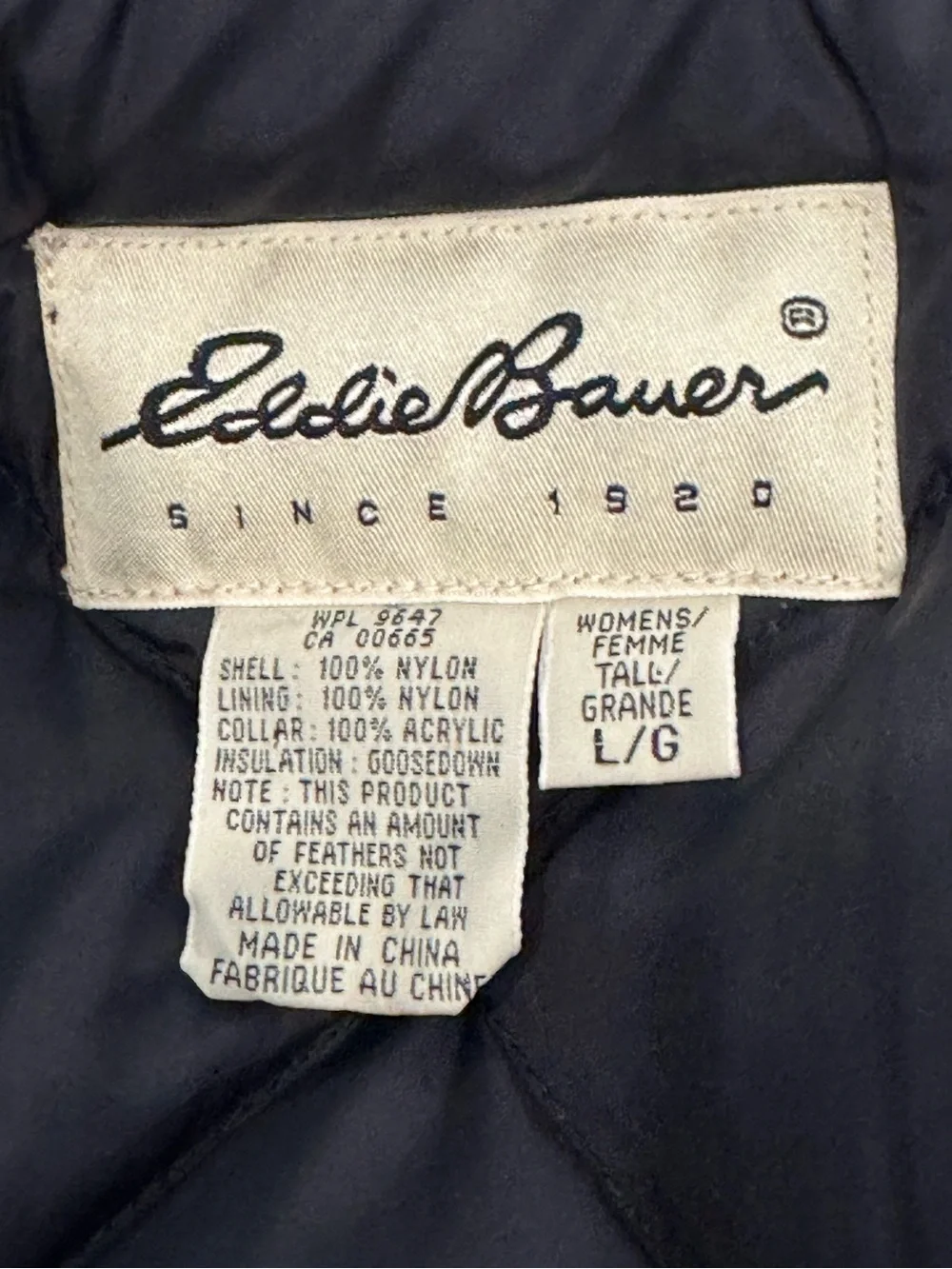 Eddie Bauer Women’s Black Goose Down Full Length Winter Parka, Long Coat- size L - Picture 12 of 14